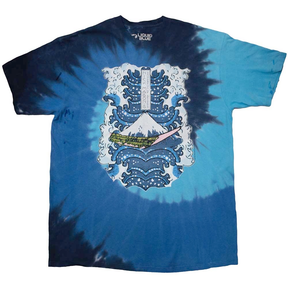Nick Mason's Saucerful Of Secrets - Hokusai Wave Dip Dye Heren Tshirt - Blauw